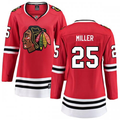 Fanatics Branded Chicago Blackhawks 25 Drew Miller Red Breakaway Home Women's NHL Jersey