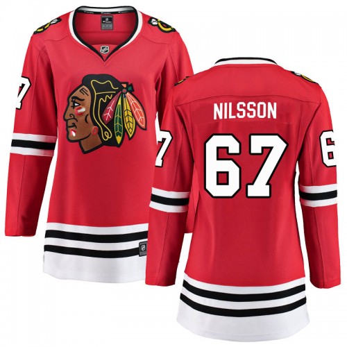 Fanatics Branded Chicago Blackhawks 67 Jacob Nilsson Red Breakaway Home Women's NHL Jersey