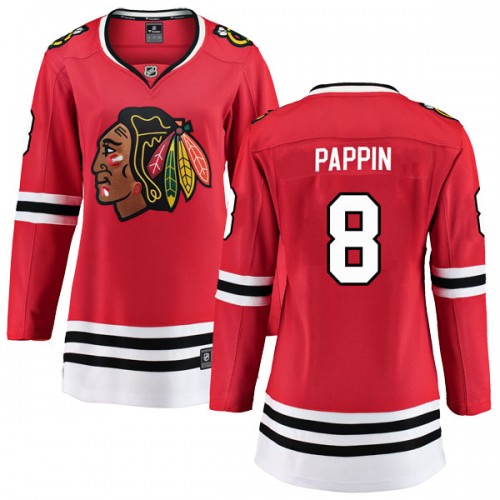 Fanatics Branded Chicago Blackhawks 8 Jim Pappin Red Breakaway Home Women's NHL Jersey