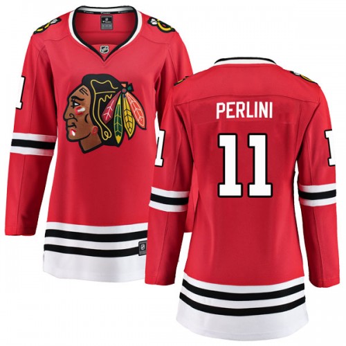 Fanatics Branded Chicago Blackhawks 11 Brendan Perlini Red Breakaway Home Women's NHL Jersey
