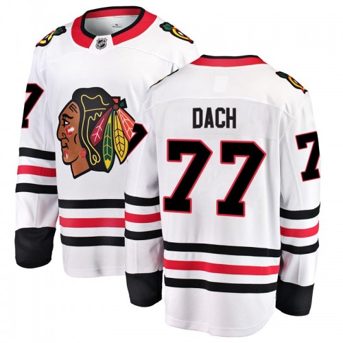 Fanatics Branded Chicago Blackhawks 77 Kirby Dach White Breakaway Away Youth NHL Jersey