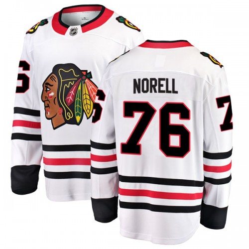 Fanatics Branded Chicago Blackhawks 76 Robin Norell White Breakaway Away Youth NHL Jersey