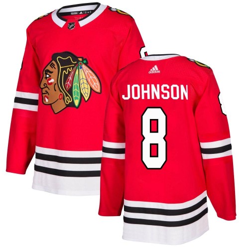 Adidas Chicago Blackhawks 8 Jack Johnson Authentic Red Home Youth NHL Jersey