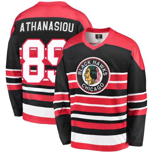 Fanatics Branded Chicago Blackhawks 89 Andreas Athanasiou Premier Red/Black Breakaway Heritage Youth NHL Jersey