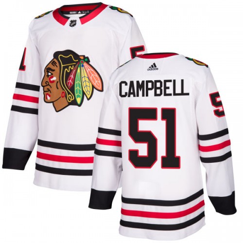 Adidas Chicago Blackhawks 51 Brian Campbell Authentic White Men's NHL Jersey