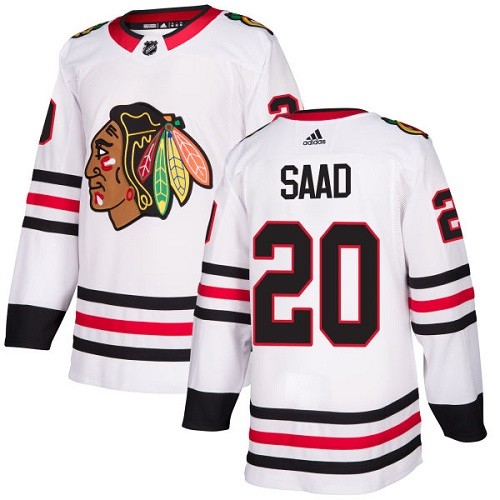 Adidas Chicago Blackhawks 20 Brandon Saad Authentic White Away Women's NHL Jersey