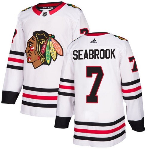 Adidas Chicago Blackhawks 7 Brent Seabrook Authentic White Away Youth NHL Jersey