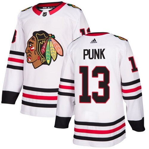Adidas Chicago Blackhawks 13 CM Punk Authentic White Away Women's NHL Jersey