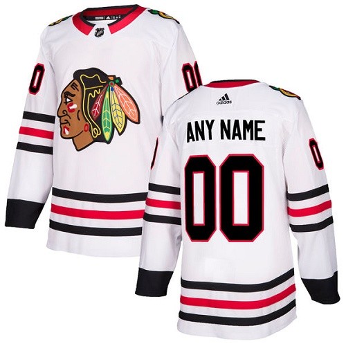 Adidas Chicago Blackhawks Custom Authentic White Away Women's NHL Jersey