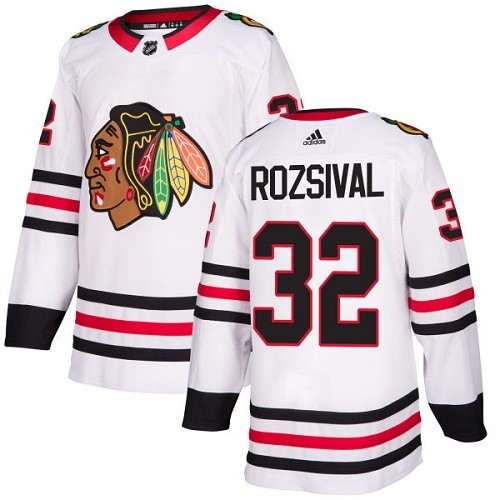 Adidas Chicago Blackhawks 32 Michal Rozsival Authentic White Away Women's NHL Jersey