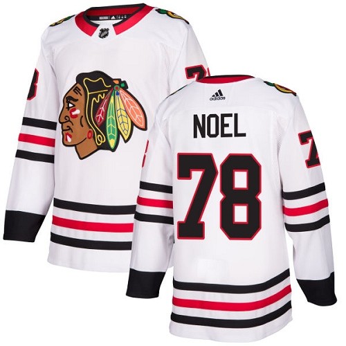 Adidas Chicago Blackhawks 78 Nathan Noel Authentic White Away Women's NHL Jersey