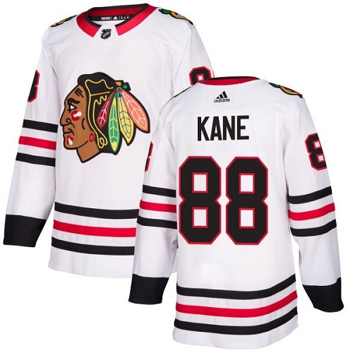 Adidas Chicago Blackhawks 88 Patrick Kane Authentic White Away Women's NHL Jersey