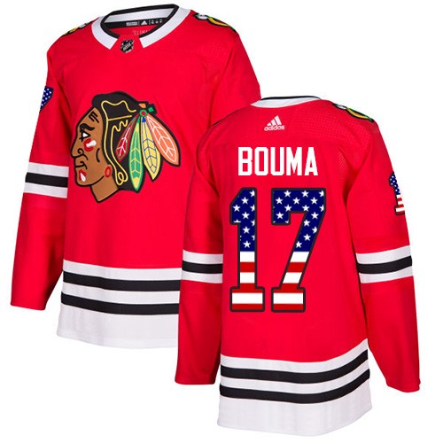 Adidas Chicago Blackhawks 17 Lance Bouma Authentic Red USA Flag Fashion Men's NHL Jersey