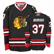Reebok Chicago Blackhawks 37 Adam Burish Authentic Black Man NHL Jersey