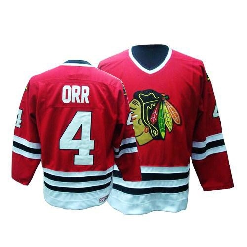 CCM Chicago Blackhawks 4 Bobby Orr Authentic Red Throwback Man NHL Jersey
