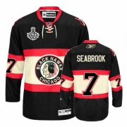 Reebok Chicago Blackhawks 7 Brent Seabrook Authentic Black New Third Man NHL Jersey with Stanley Cup Finals