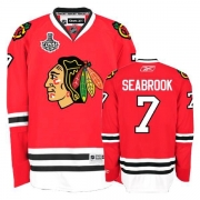 Reebok Chicago Blackhawks 7 Brent Seabrook Authentic Red Home Man NHL Jersey with Stanley Cup Finals