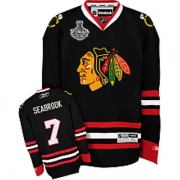 Reebok Chicago Blackhawks 7 Brent Seabrook Authentic Black Man NHL Jersey with Stanley Cup Finals