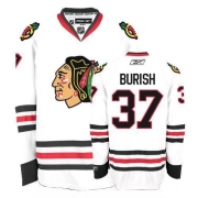 Reebok Chicago Blackhawks 37 Adam Burish Premier White Man NHL Jersey