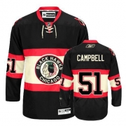 Reebok Chicago Blackhawks 51 Brian Campbell Authentic Black New Third Man NHL Jersey