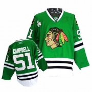 Reebok Chicago Blackhawks 51 Brian Campbell Authentic Green Man NHL Jersey
