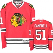 Reebok Chicago Blackhawks 51 Brian Campbell Premier Red Home Man NHL Jersey
