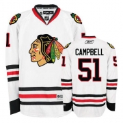 Reebok Chicago Blackhawks 51 Brian Campbell Authentic White Man NHL Jersey