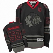 Reebok Chicago Blackhawks 50 Corey Crawford Black Ice Premier NHL Jersey