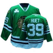 Reebok Chicago Blackhawks 39 Cristobal Huet Authentic Green Man NHL Jersey