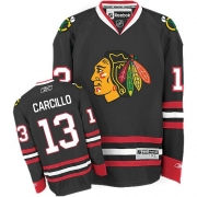 Reebok Chicago Blackhawks 13 Dan Carcillo Black Authentic NHL Jersey