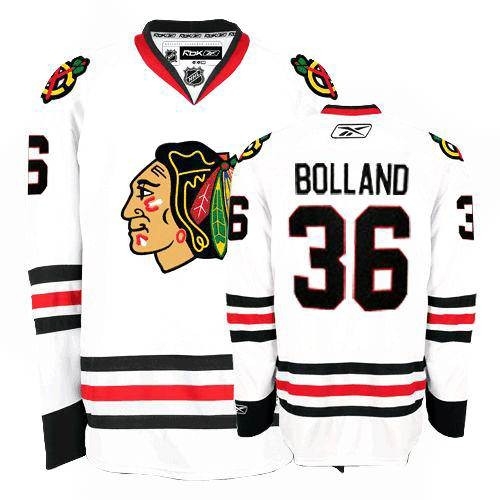 Reebok Chicago Blackhawks 36 Dave Bolland Premier White Man NHL Jersey