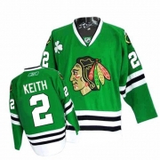 Reebok Chicago Blackhawks 2 Duncan Keith Authentic Green Man NHL Jersey