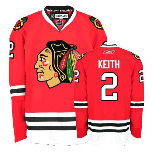 Reebok Chicago Blackhawks 2 Duncan Keith Authentic Red Home Man NHL Jersey