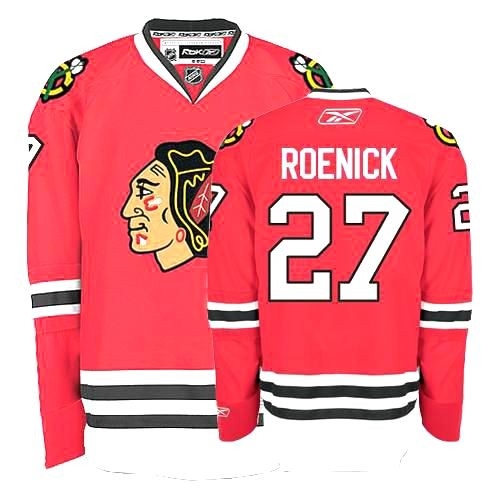 Reebok Chicago Blackhawks 27 Jeremy Roenick Premier Red Home Man NHL Jersey