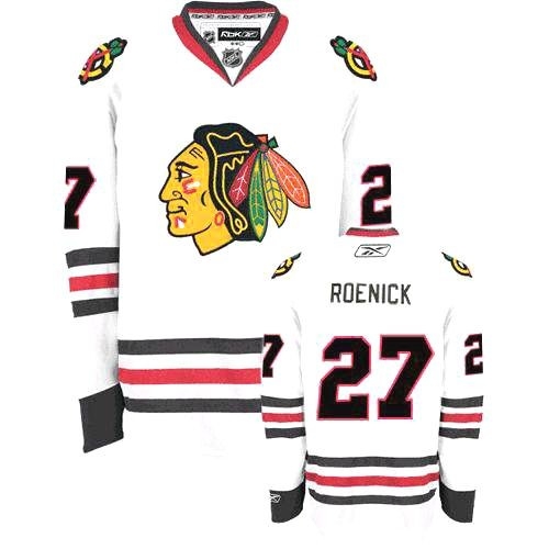 Reebok Chicago Blackhawks 27 Jeremy Roenick Premier White Man NHL Jersey