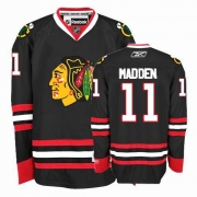 Reebok Chicago Blackhawks 11 John Madden Authentic Black Man NHL Jersey