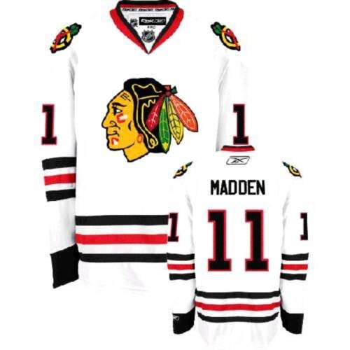 Reebok Chicago Blackhawks 11 John Madden Premier White Man NHL Jersey