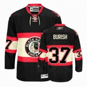 Reebok Chicago Blackhawks 37 Adam Burish Authentic Black New Third Man NHL Jersey