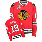 Reebok Chicago Blackhawks 19 Jonathan Toews Authentic Red Home Man NHL Jersey with Stanley Cup Finals