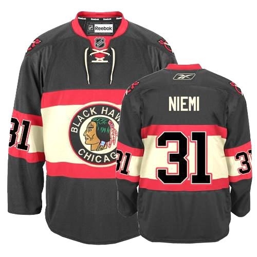 Reebok Chicago Blackhawks 31 Antti Niemi Premier Black New Third Man NHL Jersey