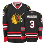 Reebok Chicago Blackhawks 3 Keith Magnuson Authentic Black Man NHL Jersey