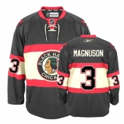 Reebok Chicago Blackhawks 3 Keith Magnuson Premier Black New Third Man NHL Jersey