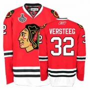 Reebok Chicago Blackhawks 32 Kris Versteeg Authentic Red Home Man NHL Jersey with Stanley Cup Finals