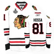 Reebok Chicago Blackhawks 81 Marian Hossa Authentic White Man NHL Jersey with Stanley Cup Finals