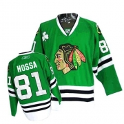 Reebok Chicago Blackhawks 81 Marian Hossa Premier Green Man NHL Jersey