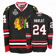 Reebok Chicago Blackhawks 24 Martin Havlat Premier Black Man NHL Jersey with Stanley Cup Finals