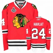 Reebok Chicago Blackhawks 24 Martin Havlat Premier Red Home Man NHL Jersey with Stanley Cup Finals