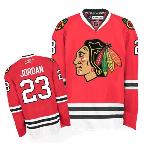 Reebok Chicago Blackhawks 23 Michael Jordan Authentic Red Man NHL Jersey