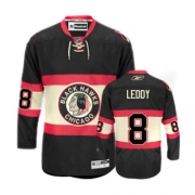 Reebok Chicago Blackhawks 8 Nick Leddy Black New Third Authentic NHL Jersey