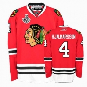 Reebok Chicago Blackhawks 4 Niklas Hjalmarsson Premier Red Home Man NHL Jersey with Stanley Cup Finals